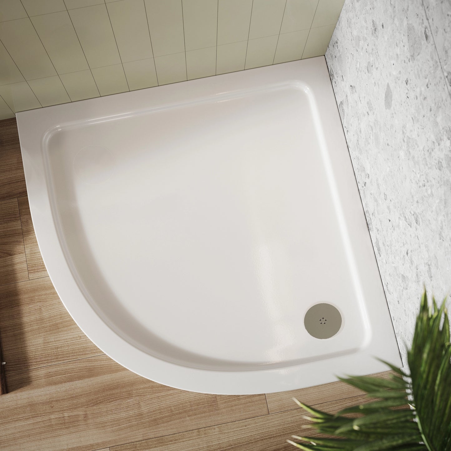 Shires White Quadrant Low Profile Shower Tray