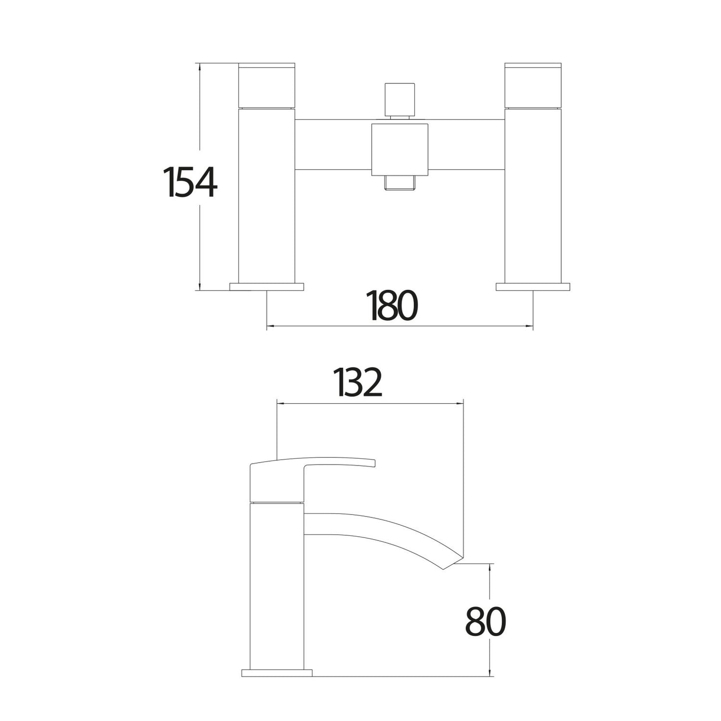 Descent Chrome Bath Shower Mixer Tap with Shower Kit and Wall bracket