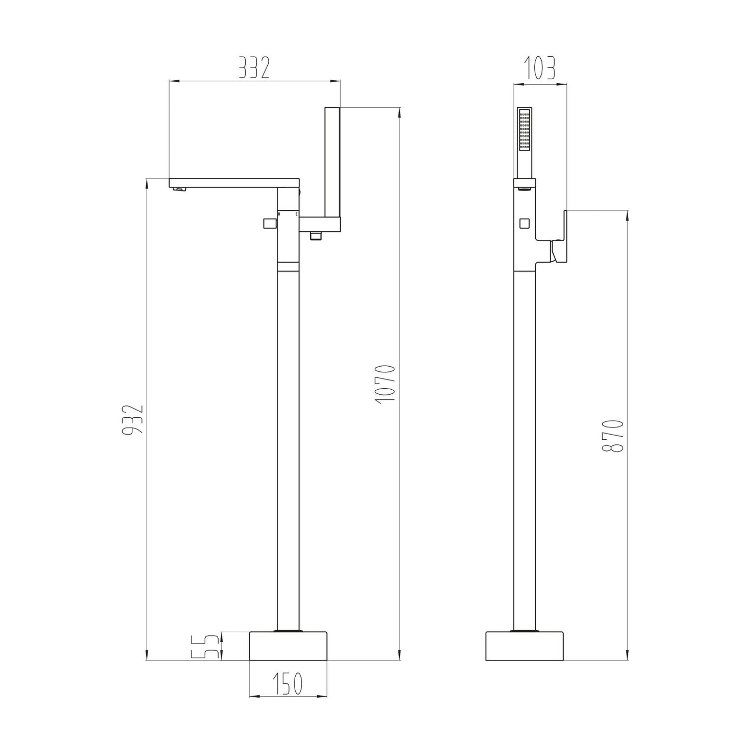 Lanza Free Standing Bath Shower Mixer Tap