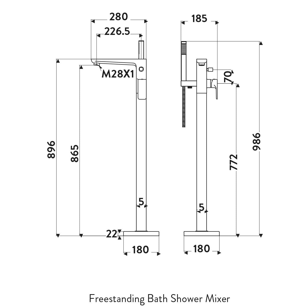 Muro Free Standing Bath Shower Mixer Tap