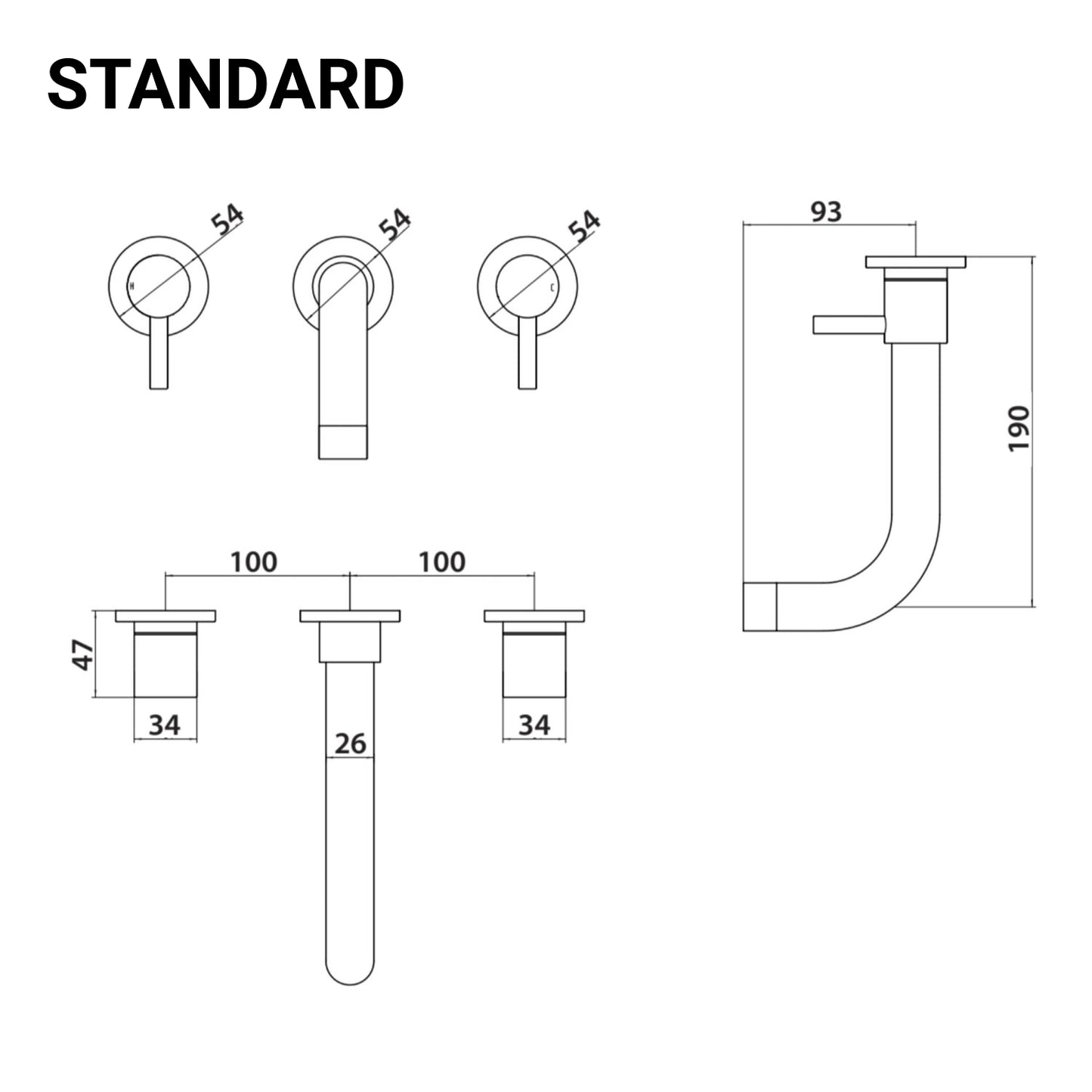 Premier Wall Mounted Mono Basin Mixer Tap