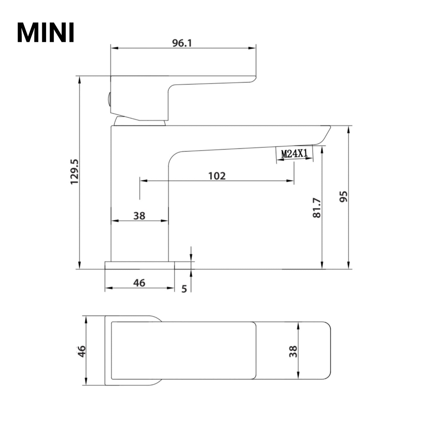Muro Mono Basin Mixer Tap