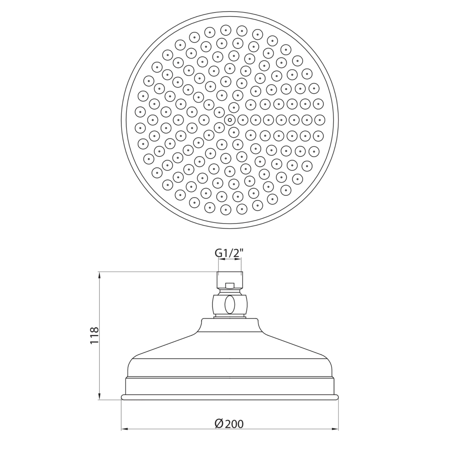 Traditional Stainless Steel Shower Head