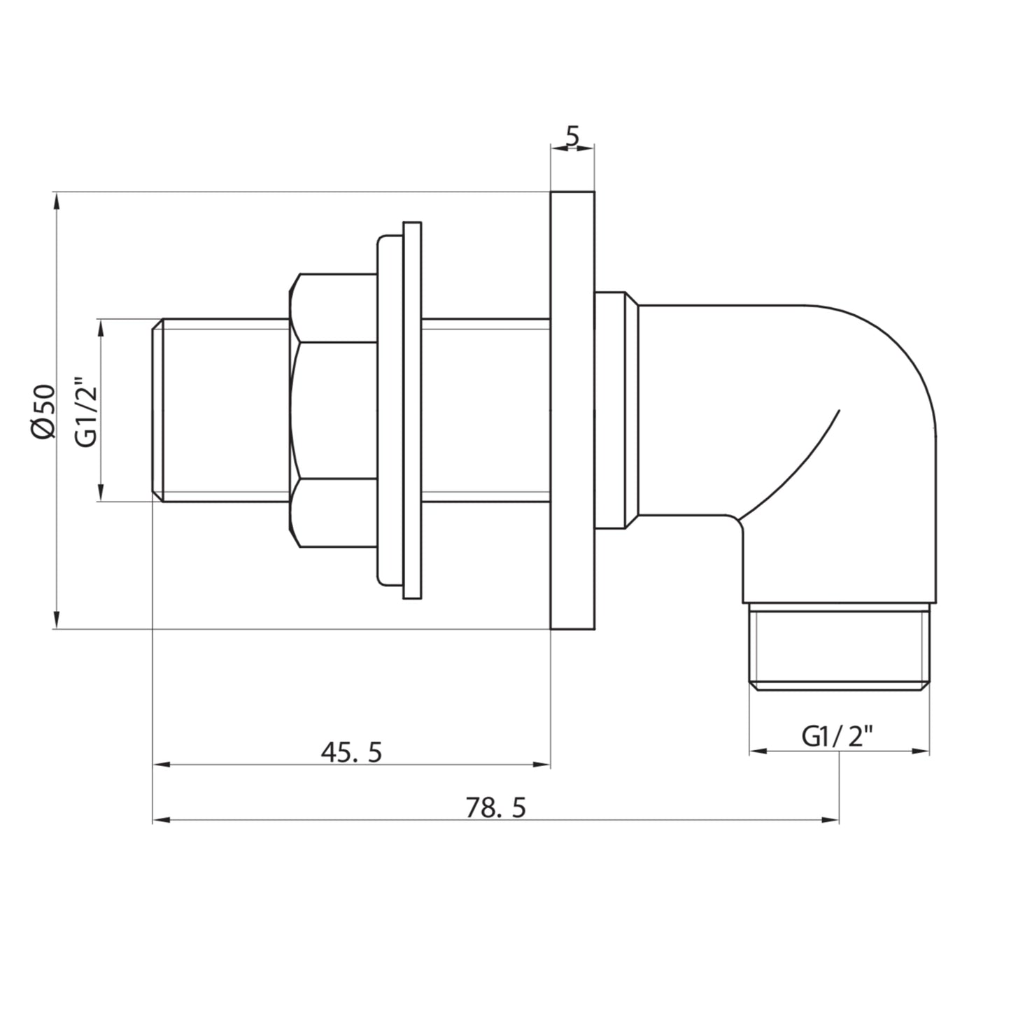 Traditional Wall Mounted Shower Elbow Outlet