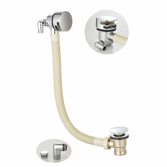 Valve Controlled Round Bath Filler and Overflow