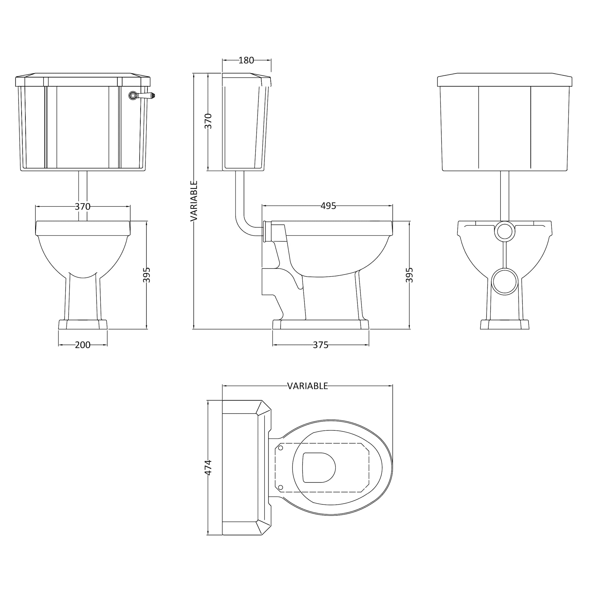 Hudson Reed Richmond Low Level Closed Coupled Toilet