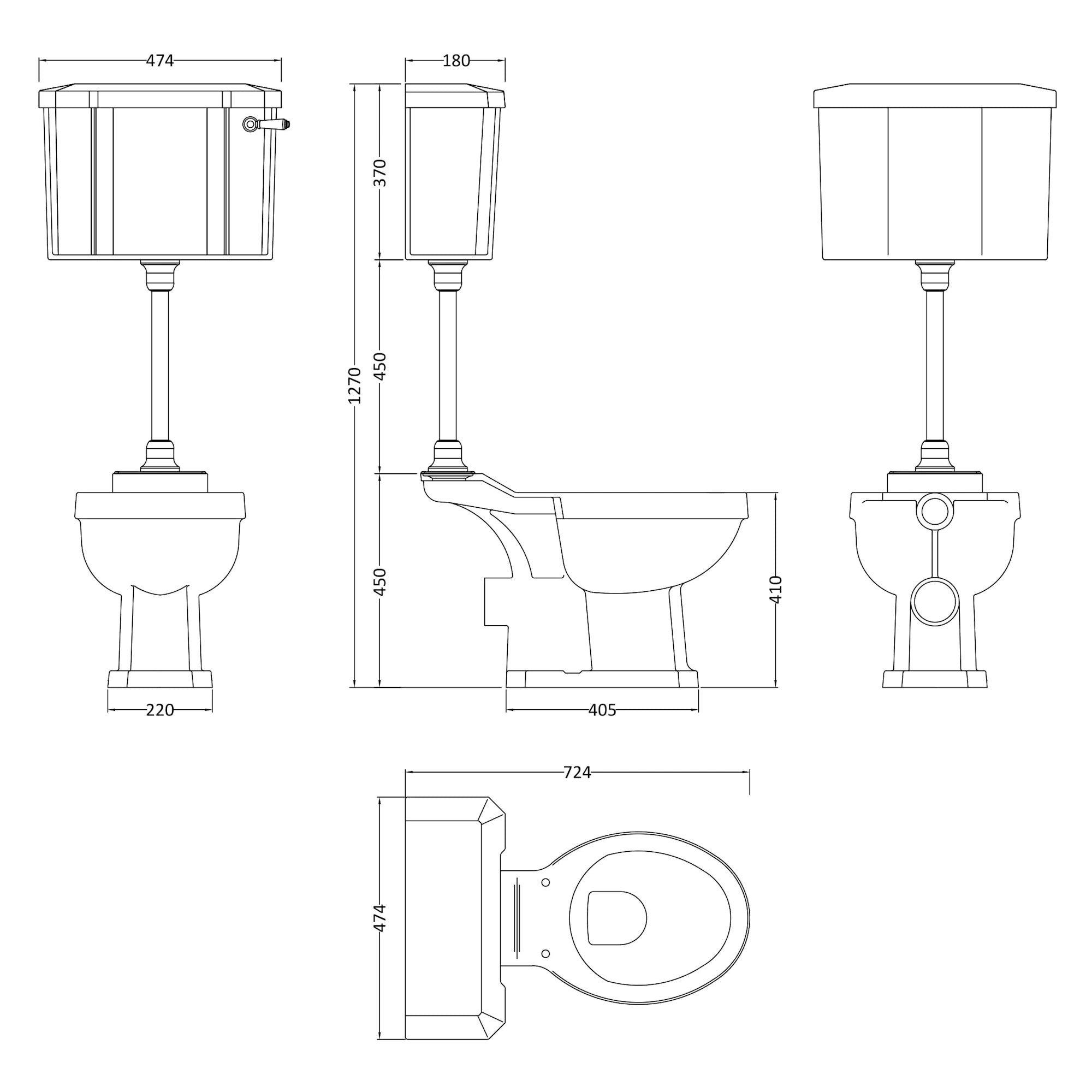 Hudson Reed Richmond Mid Level Closed Coupled Toilet