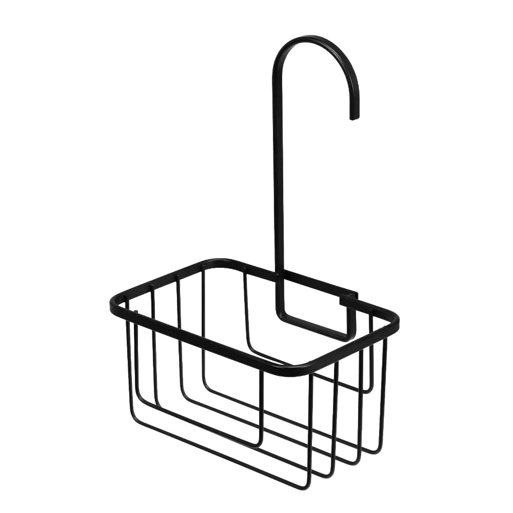 Croydex Matt Black Shower Riser Rail Hook Over Caddy