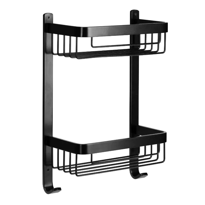 Croydex Premium Large Matt Black Two Tier Basket