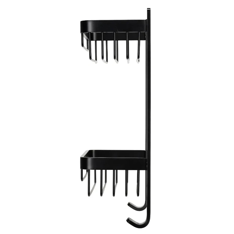 Croydex Premium Large Matt Black Two Tier Basket