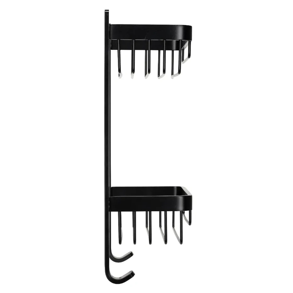 Croydex Premium Large Matt Black Two Tier Basket