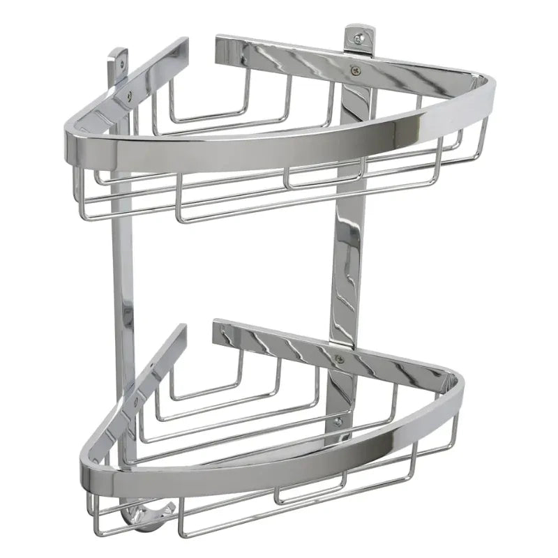 Croydex Premium Large Chrome Two Tier Corner Basket