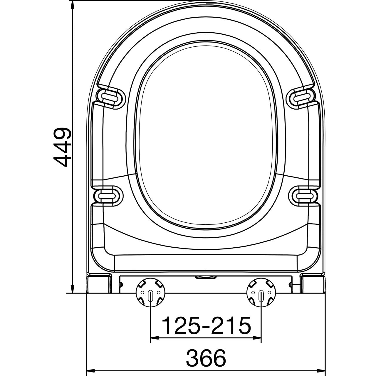 Middle D Slim Euroshowers Toilet Seat