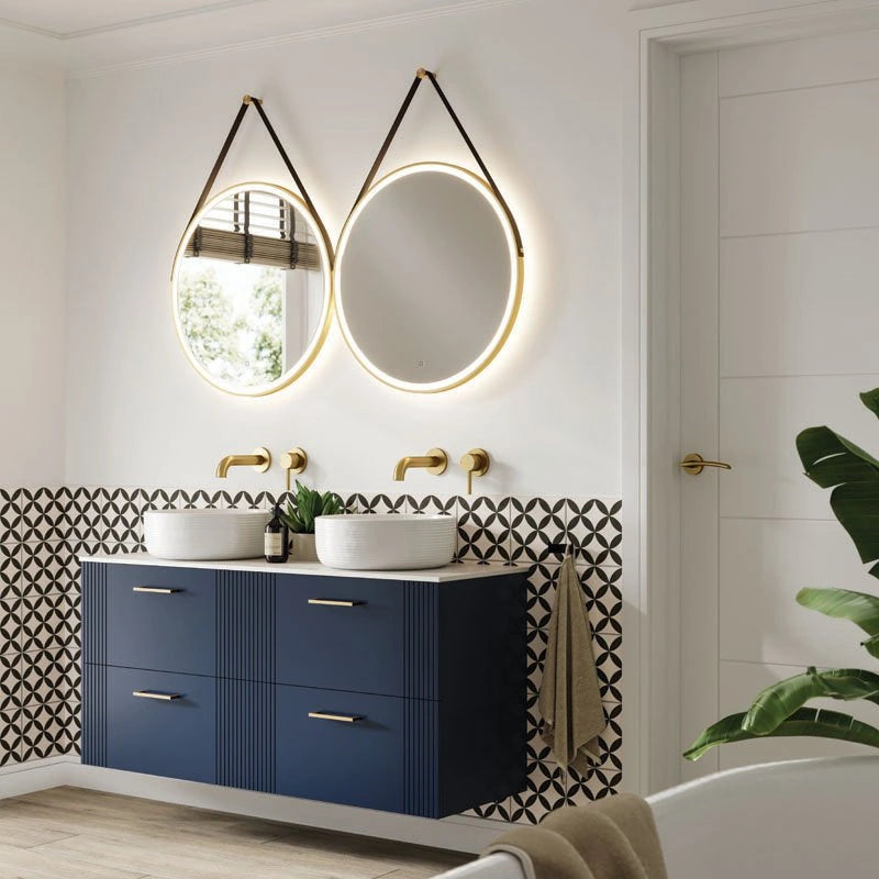 Solstice LED Round Bathroom Mirror With Strap