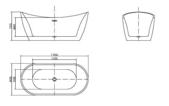 Dee Slim Edge Freestanding Bath