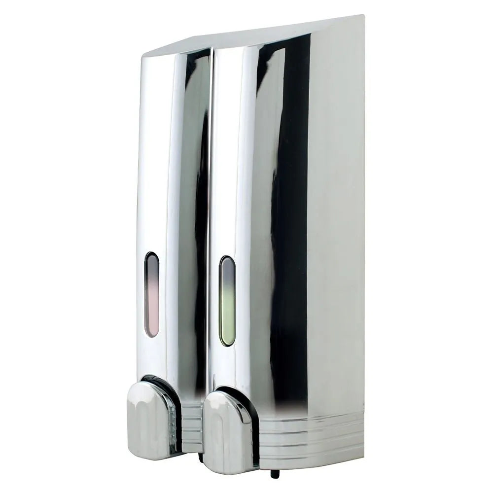 Tall Round Wall Mounted Double Dispenser