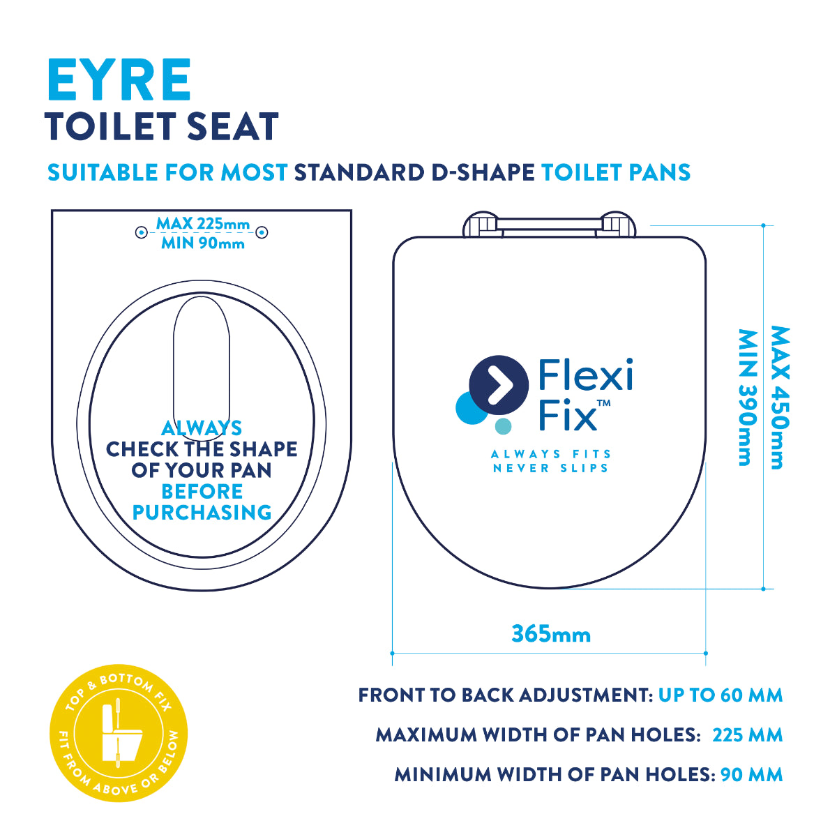 Croydex FLEXI-FIX™ Eyre Toilet Seat