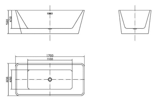 Mull Slim Edge Freestanding Bath