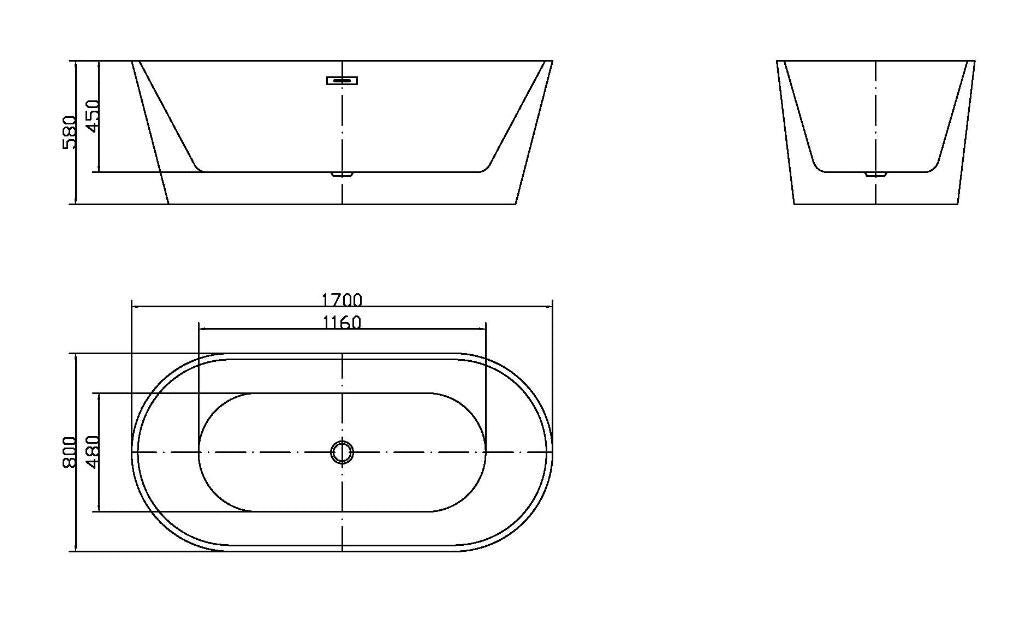Ross Slim Edge Freestanding Bath
