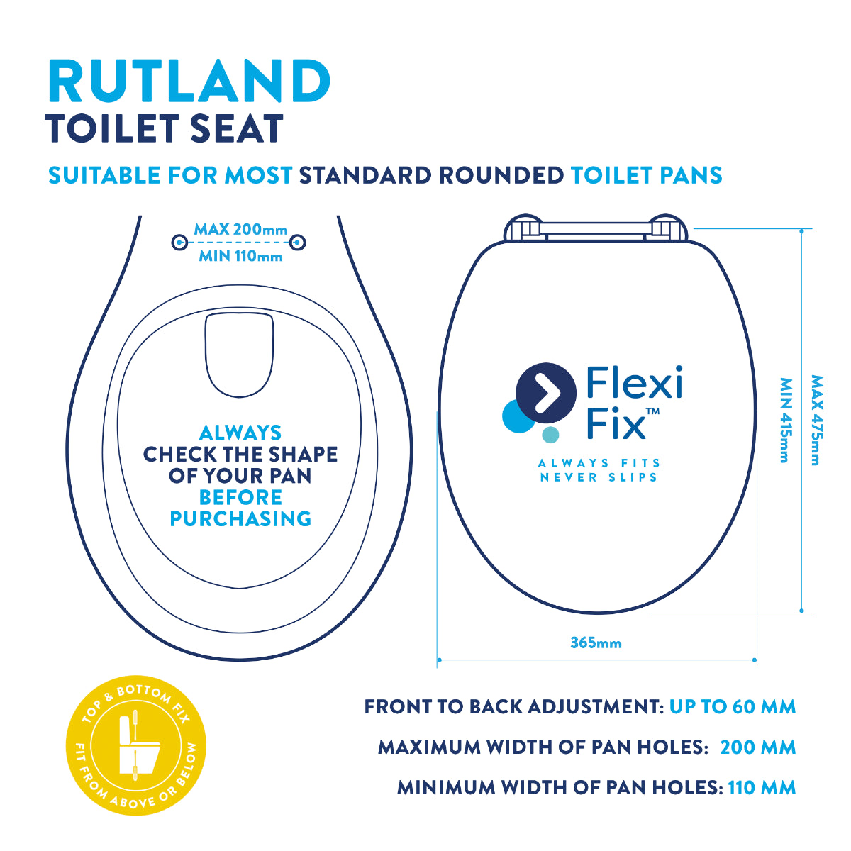 Croydex FLEXI-FIX™ Rutland Toilet Seat