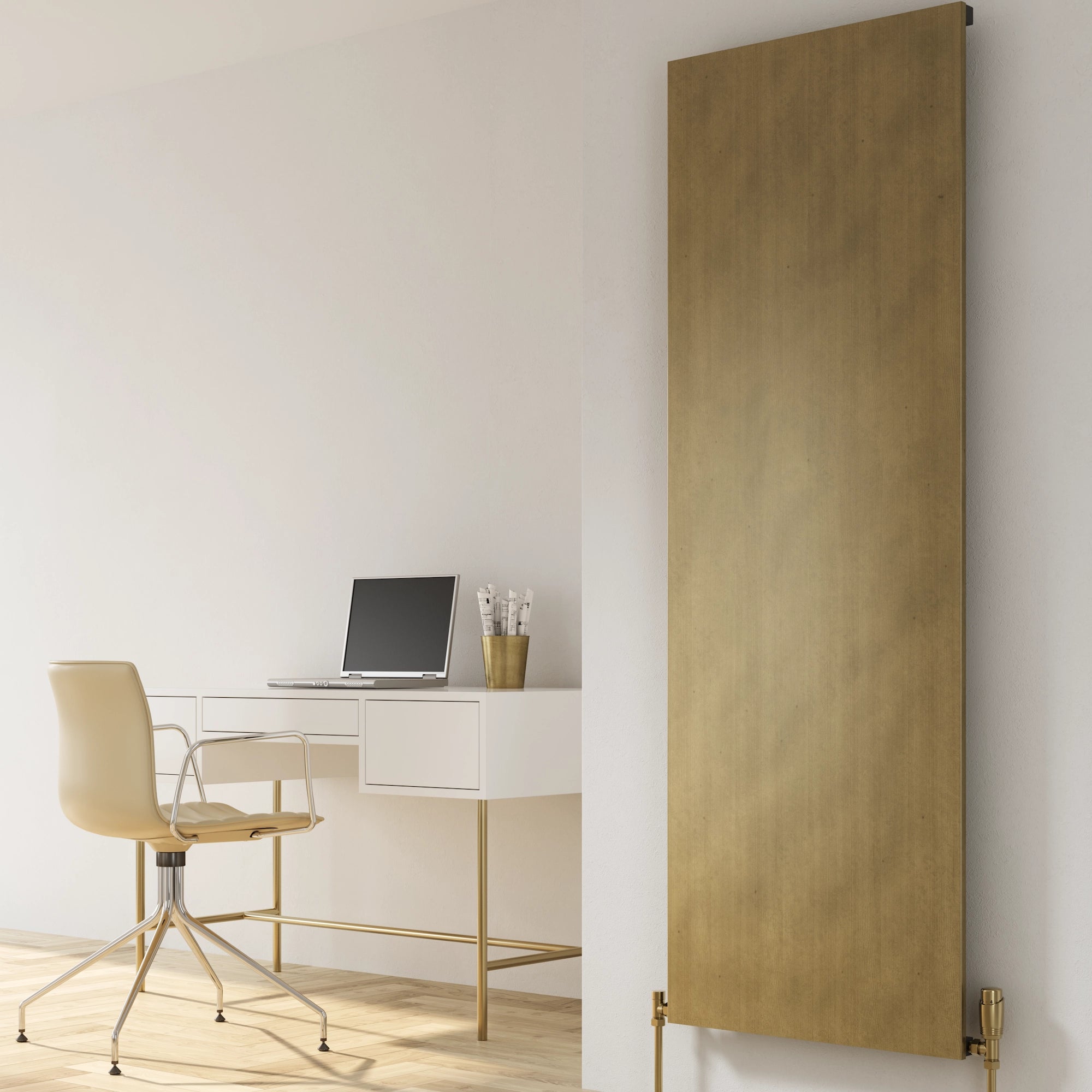 Brenta Brushed Brass Vertical Radiator