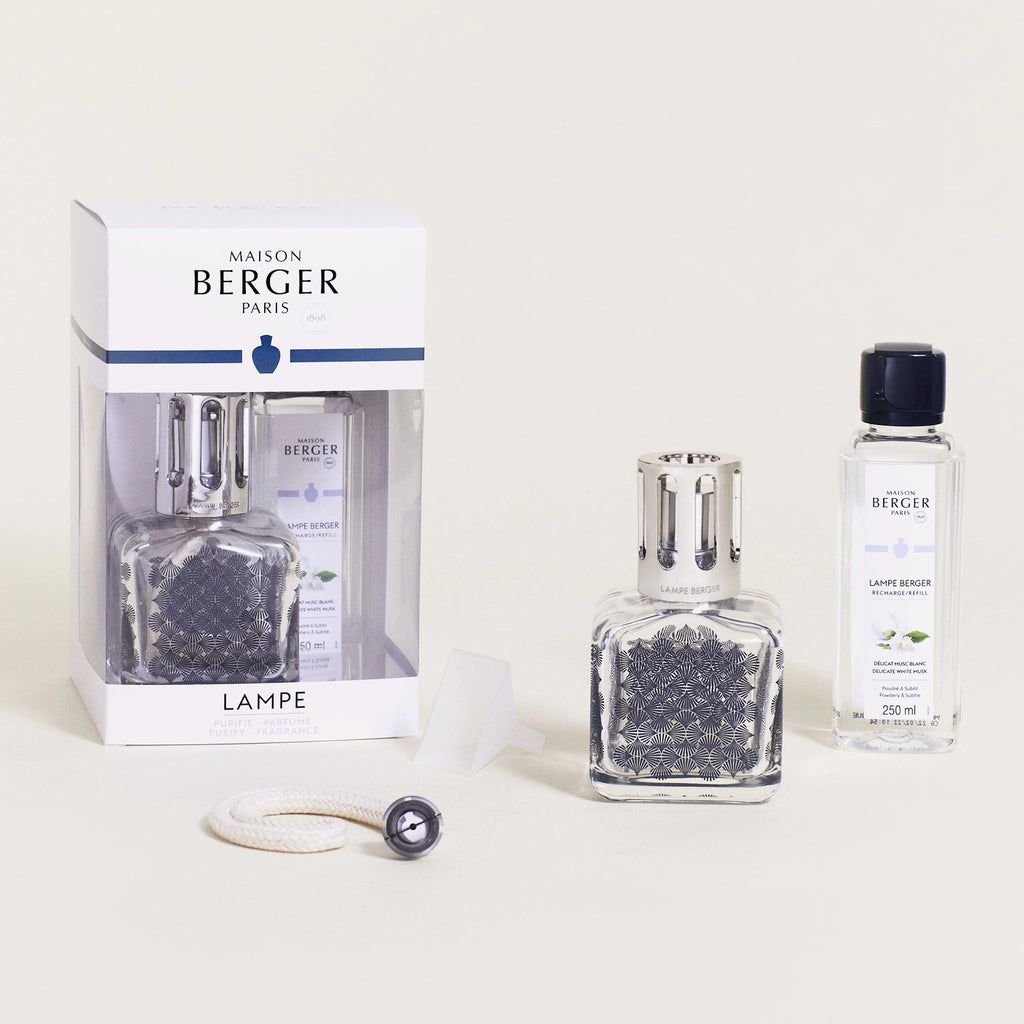 Ginkgo Ice Cube Lampe Berger Delicate White Musk Gift Set