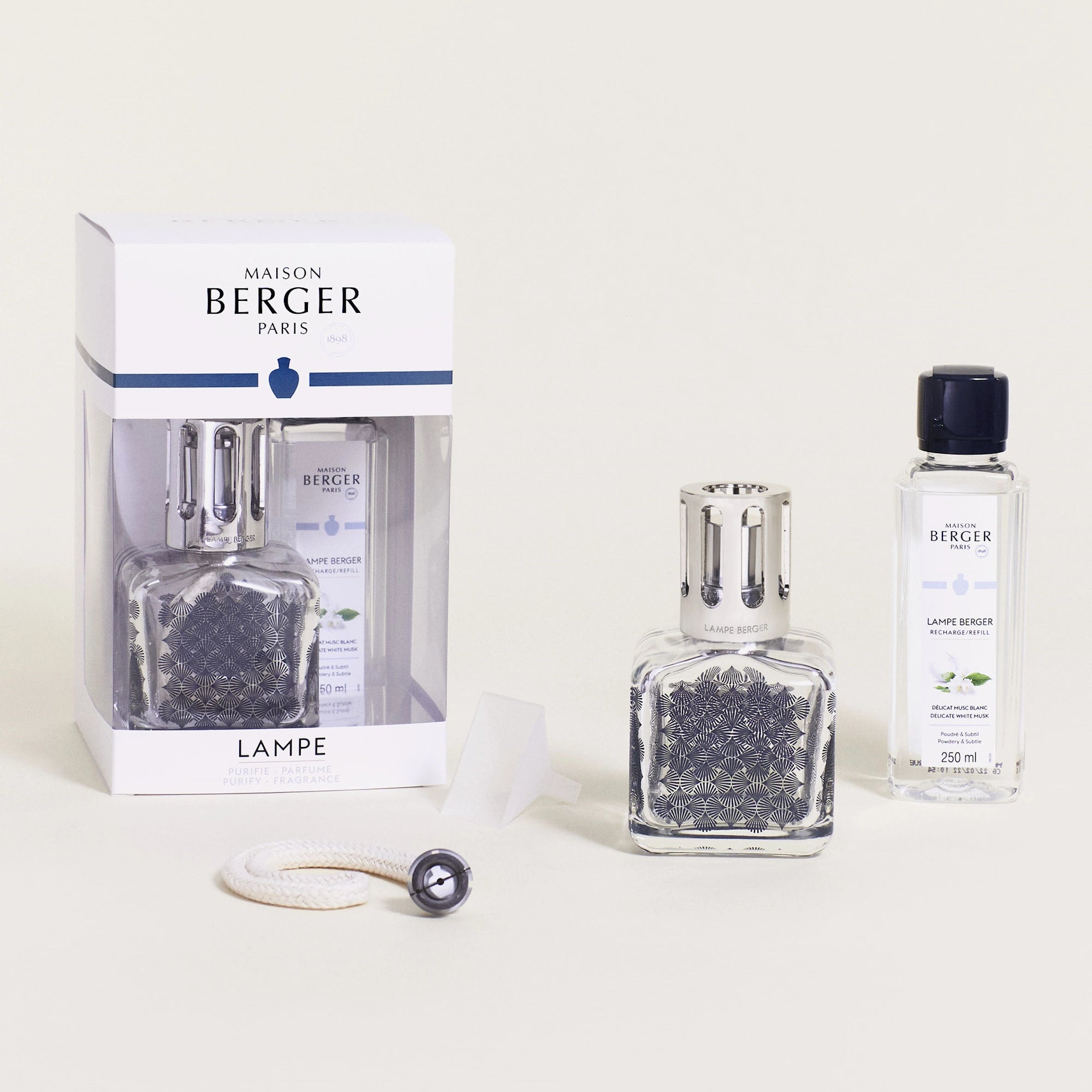 Ginkgo Ice Cube Lampe Berger Delicate White Musk Gift Set