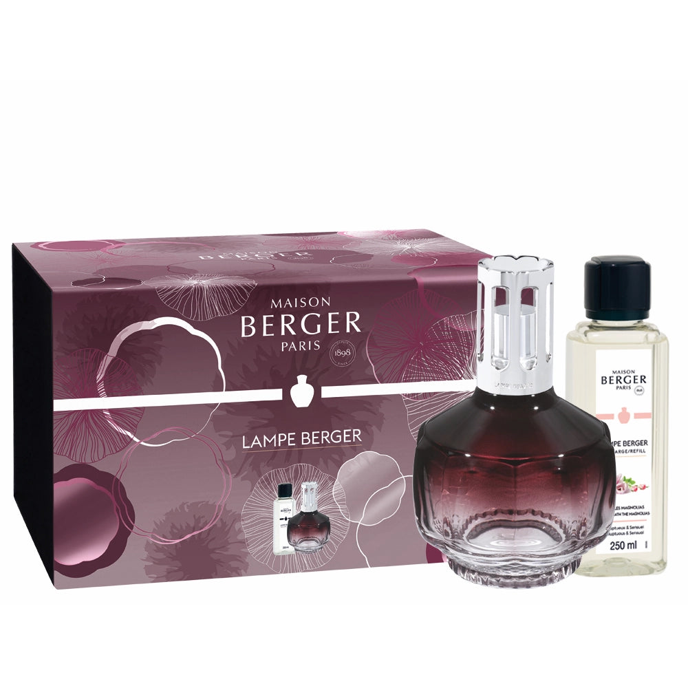 Plum Rouge Molecule Underneath the Magnolias Lamp Berger Gift Set