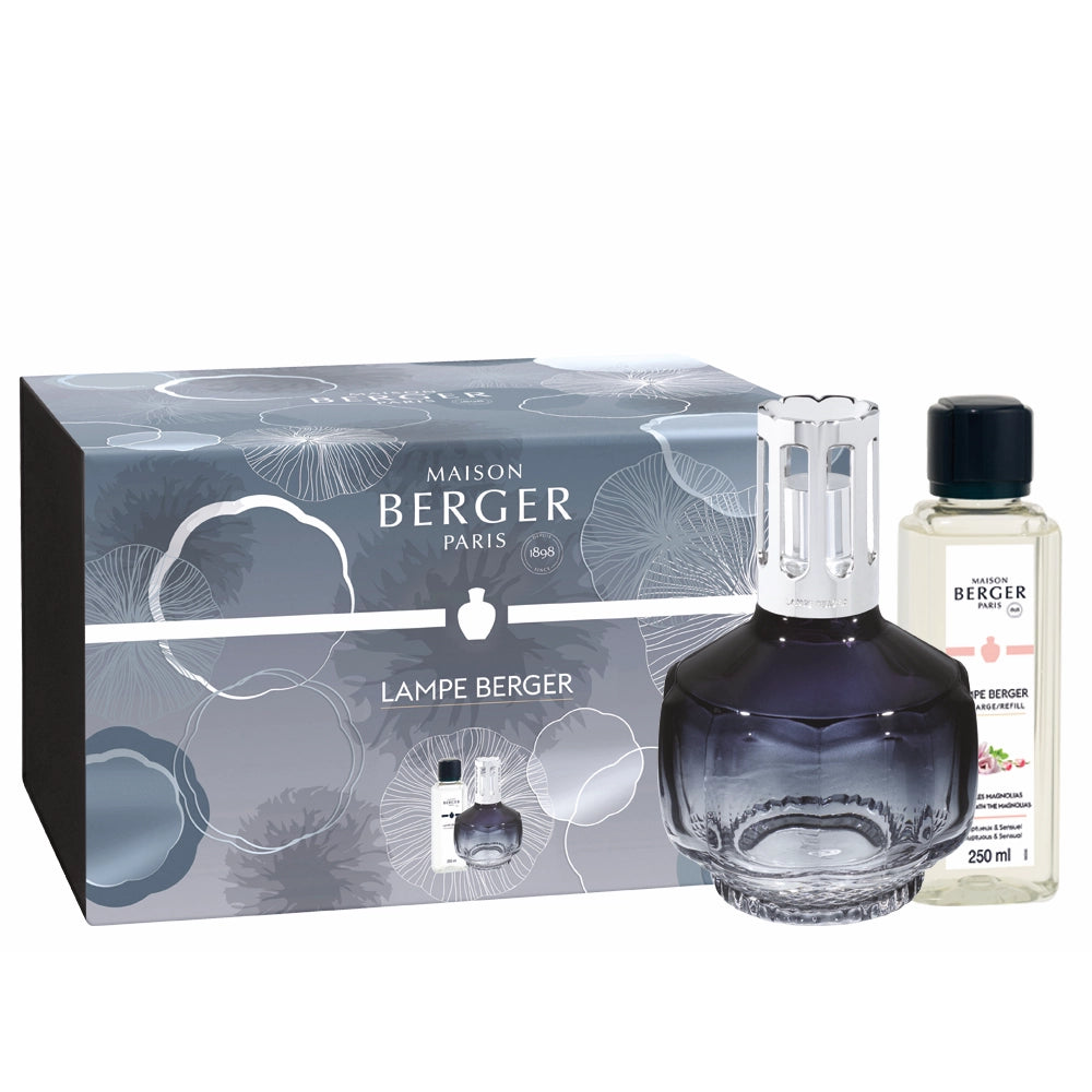 Midnight Blue Molecule Underneath the Magnolias Lamp Berger Gift Set