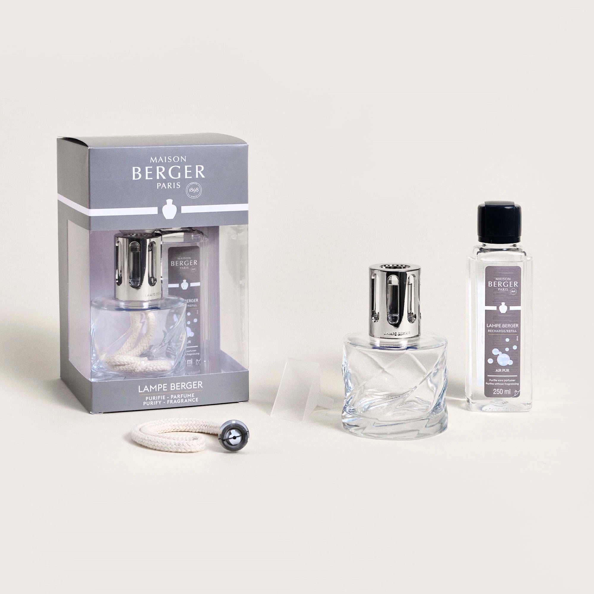 Spiral Transparent Neutral Lamp Berger Gift Set