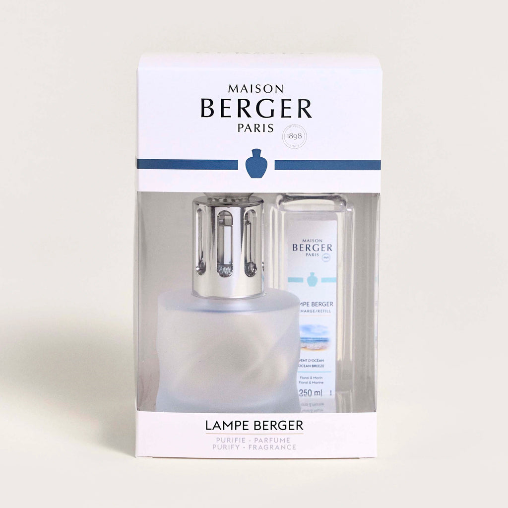 Spiral Frosted Ocean Breeze Lamp Berger Gift Set