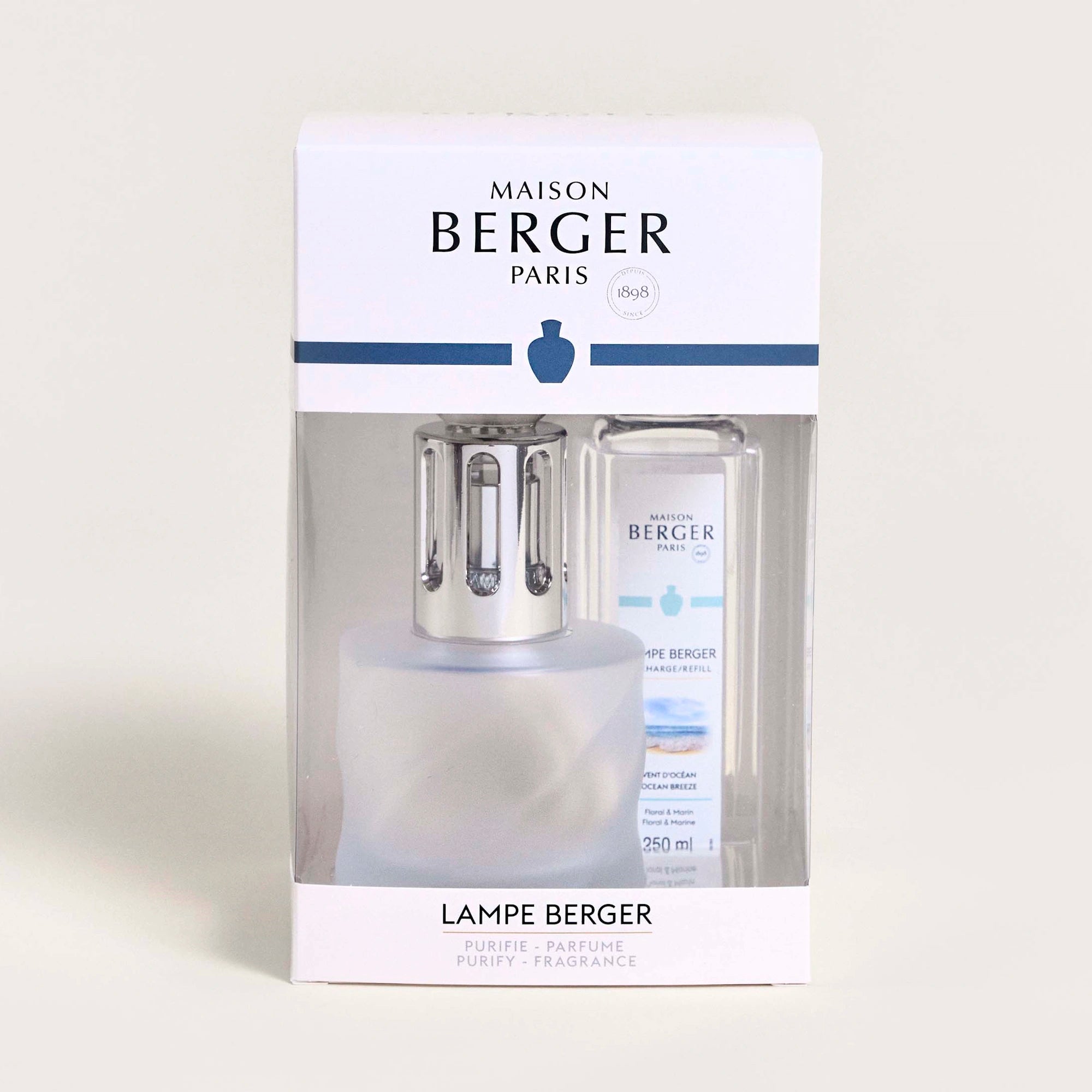 Spiral Frosted Ocean Breeze Lamp Berger Gift Set