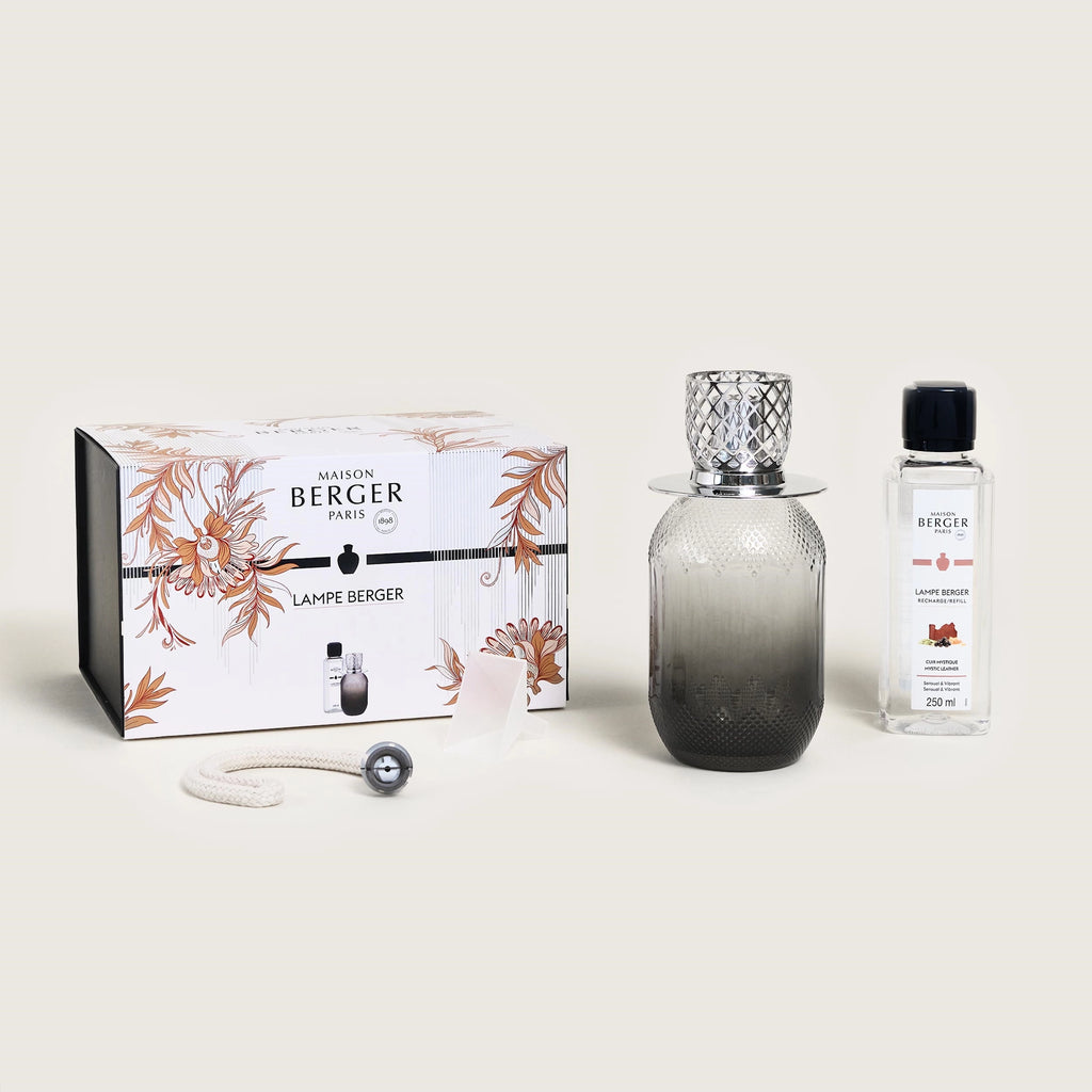 Evanescence Grey Mystic Leather Lamp Berger Gift Set