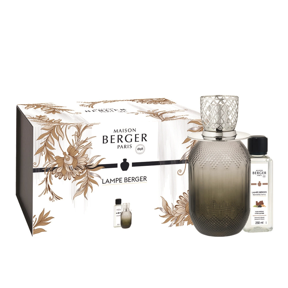 Evanescence Grey Mystic Leather Lamp Berger Gift Set