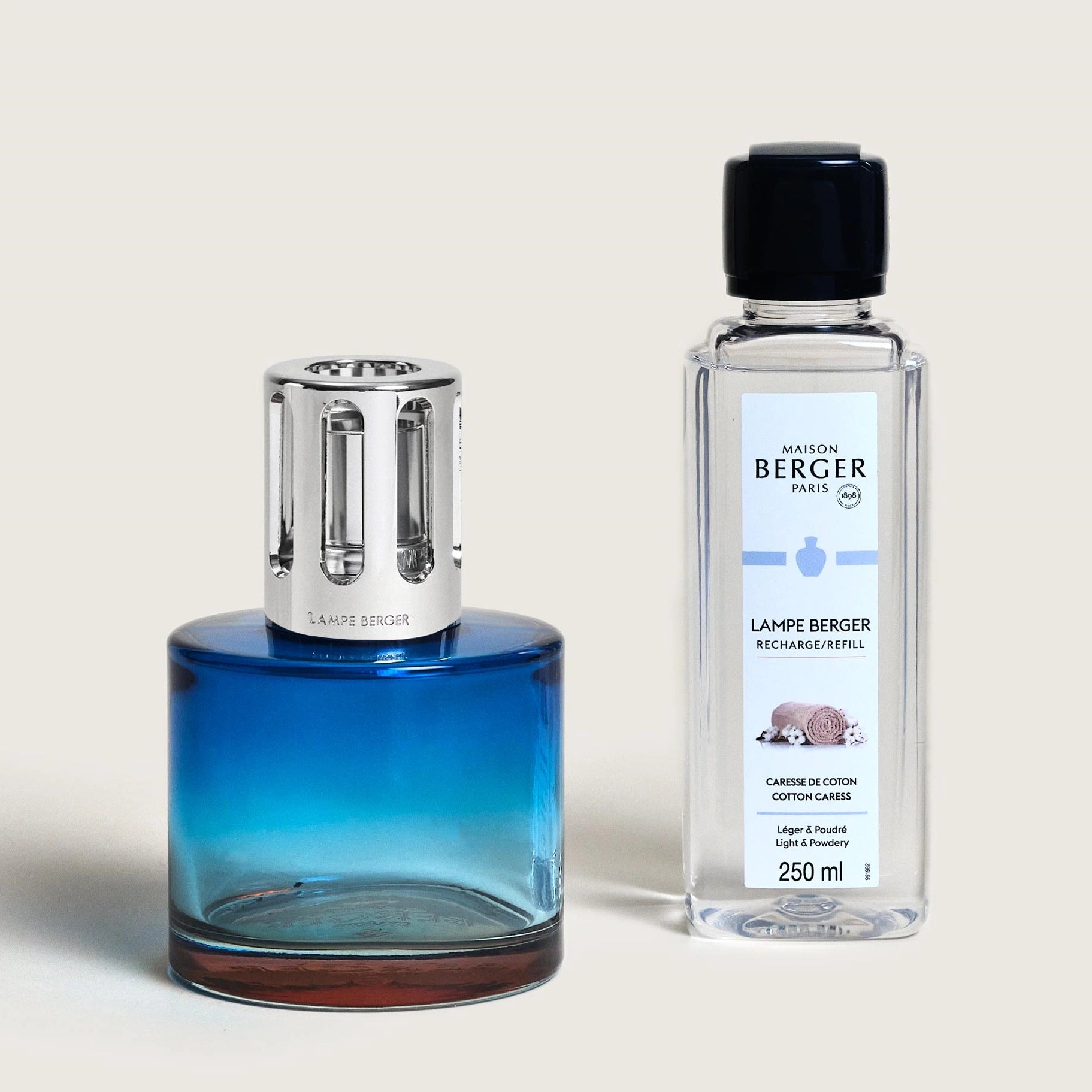 Blue Pure Cotton Caress Lamp Berger Gift Set
