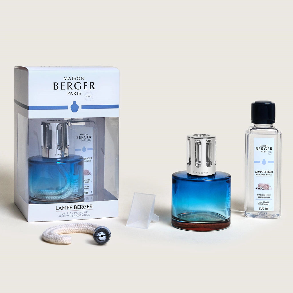 Blue Pure Cotton Caress Lamp Berger Gift Set