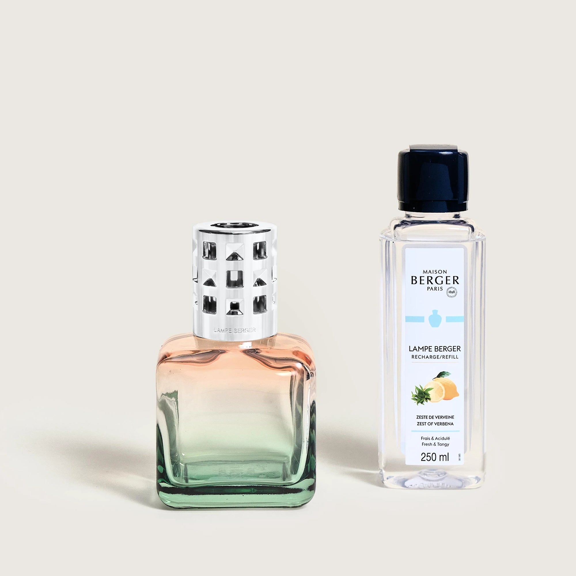 Peach / Green Ice Cube Lamp Berger Gift Set