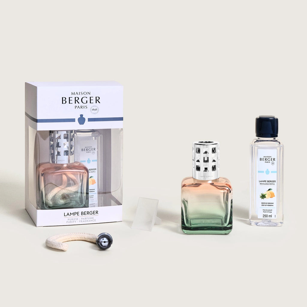 Peach / Green Ice Cube Lamp Berger Gift Set