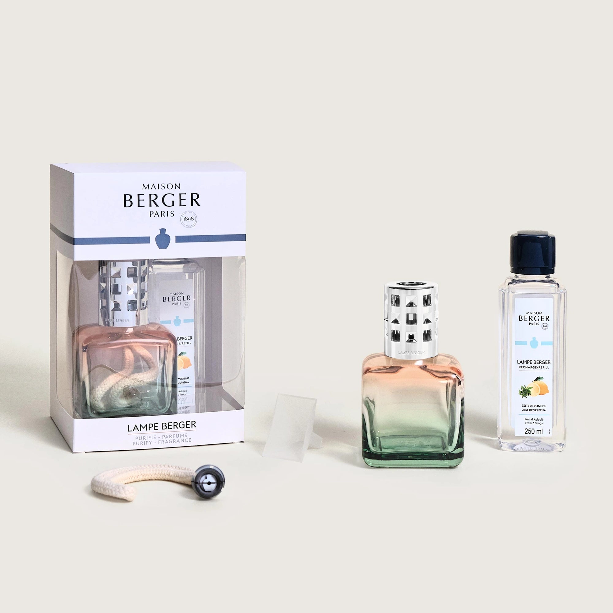 Peach / Green Ice Cube Lamp Berger Gift Set