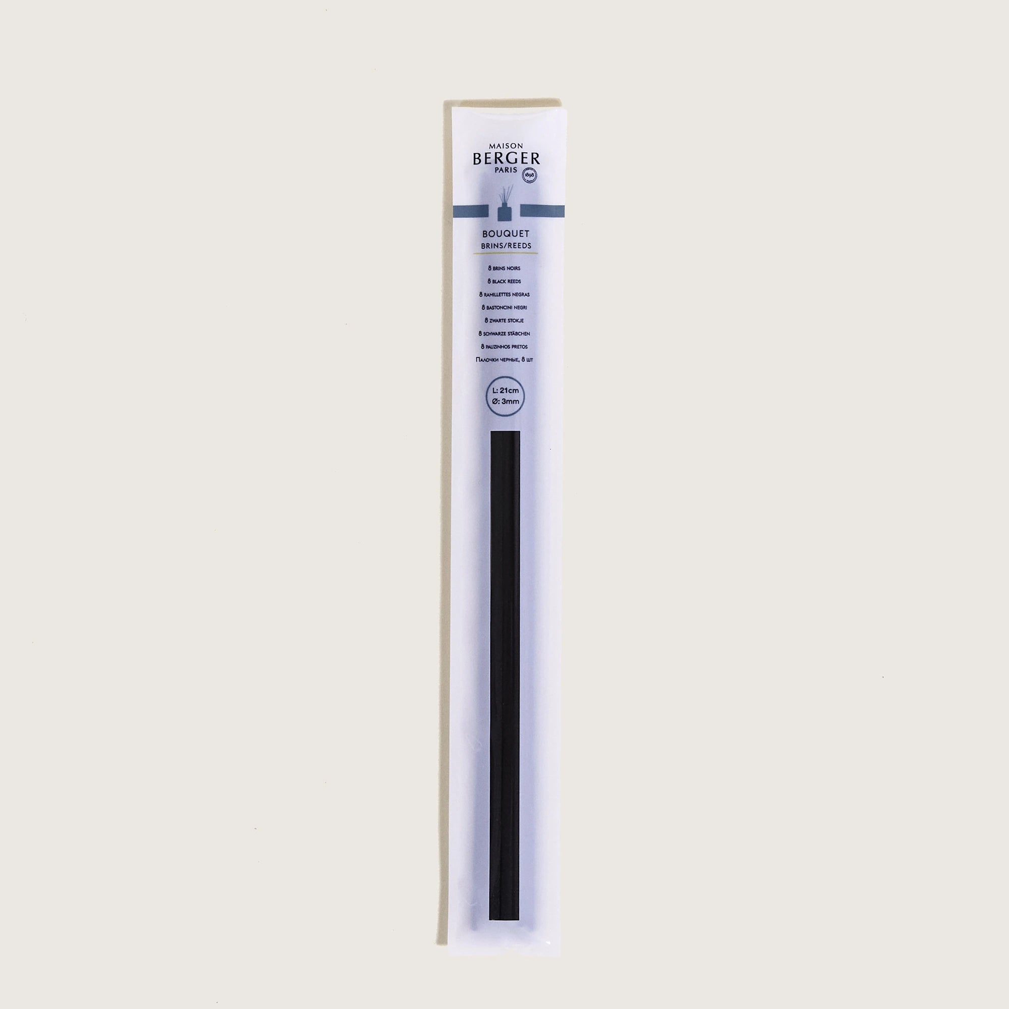Pack of 8 synthetic black sticks/reeds