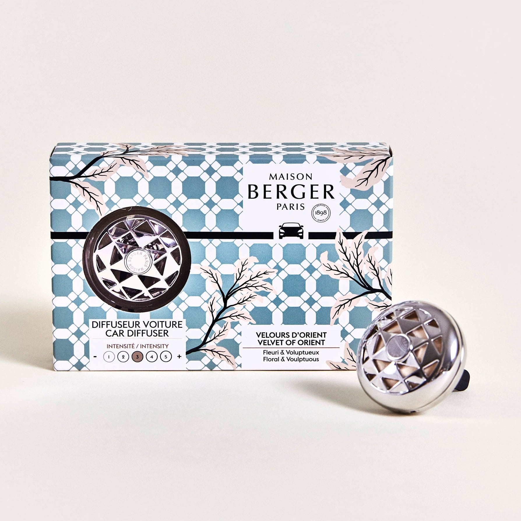 Adagio Silver Car Diffuser Gift Set
