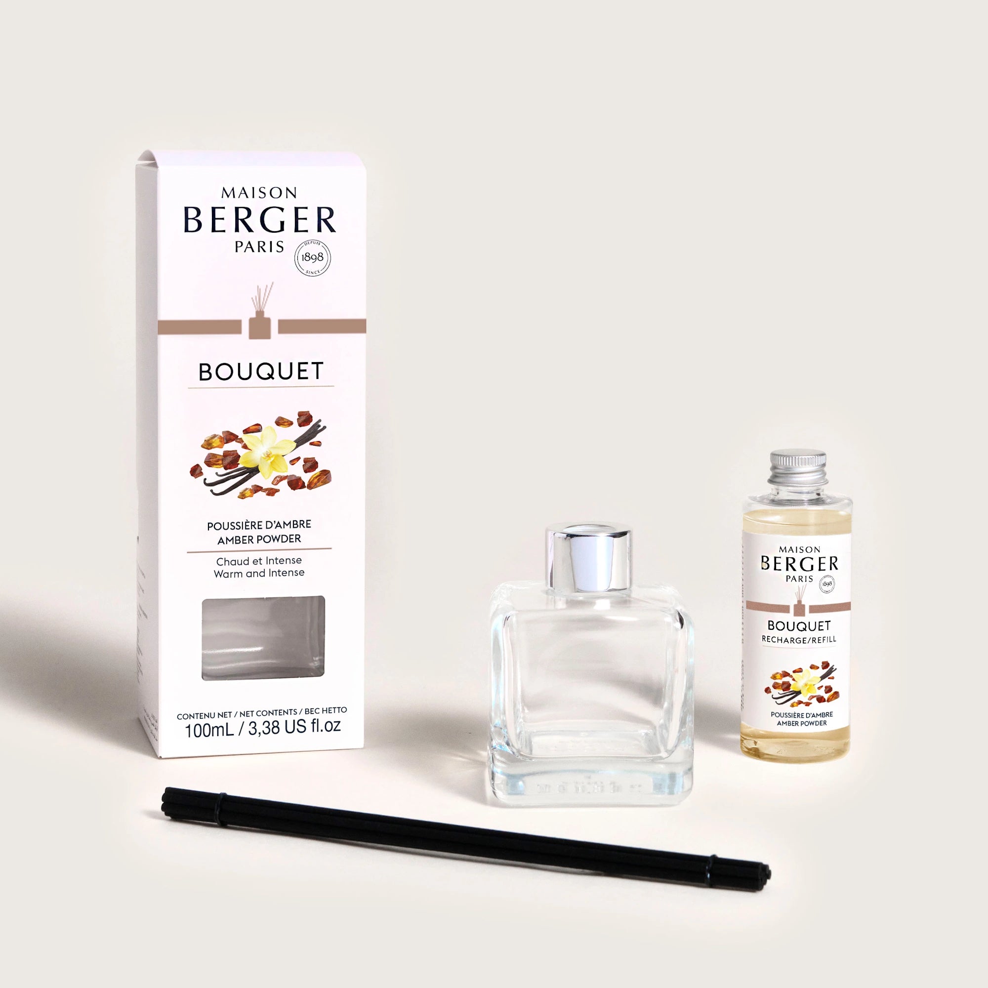 Amber Powder Clear Cube Scented Bouquet