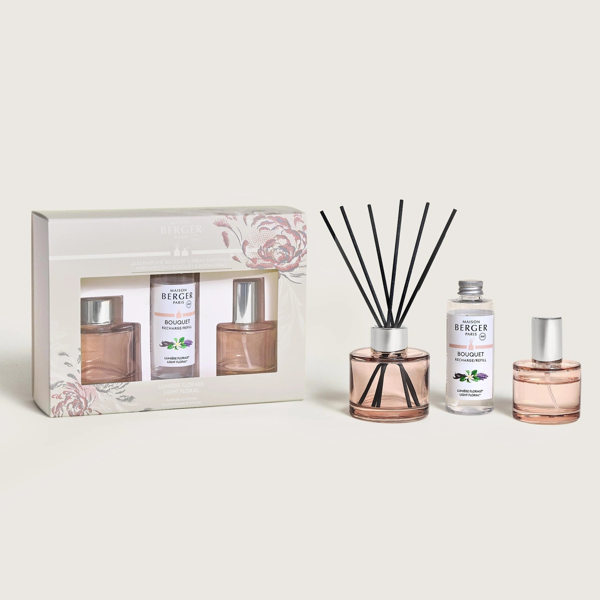Ophelia Light Floral Mini Bouquet & Home Spray Duo Gift Set