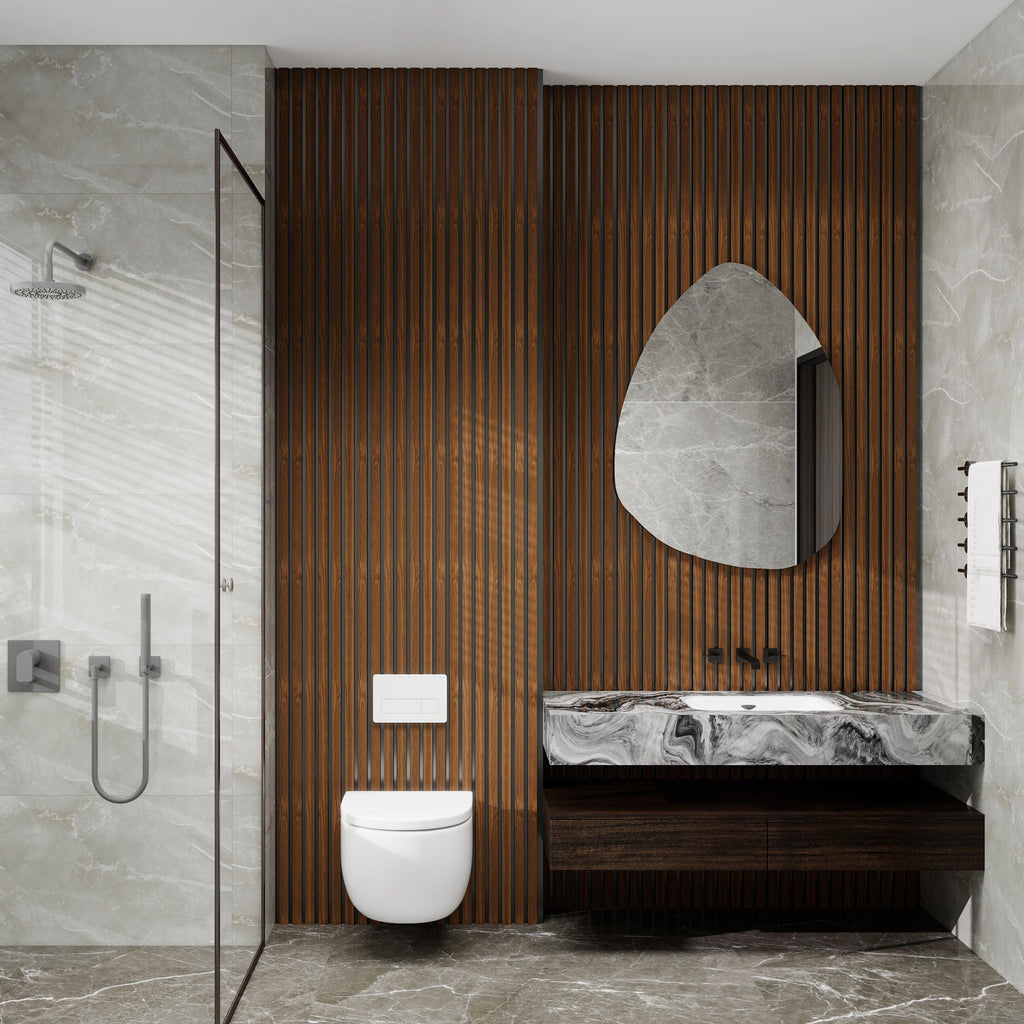Aluvo 6 Slats Warm Walnut Waterproof Wall Panel