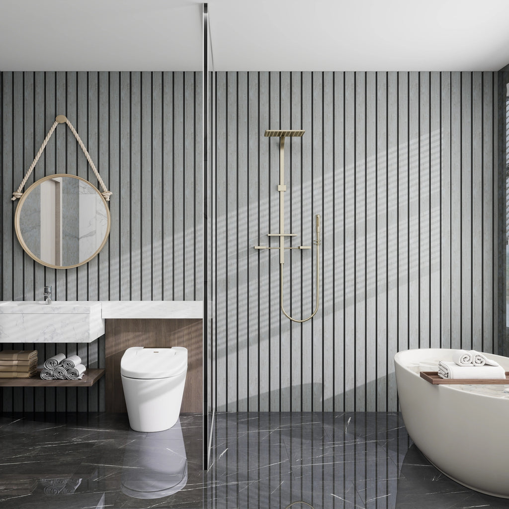 Aluvo 3 Slats Grey Oak Waterproof Wall Panel