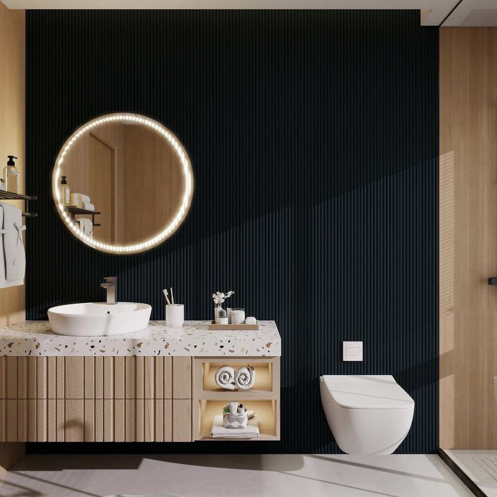 Aluvo Half Round Navy Waterproof Wall Panel