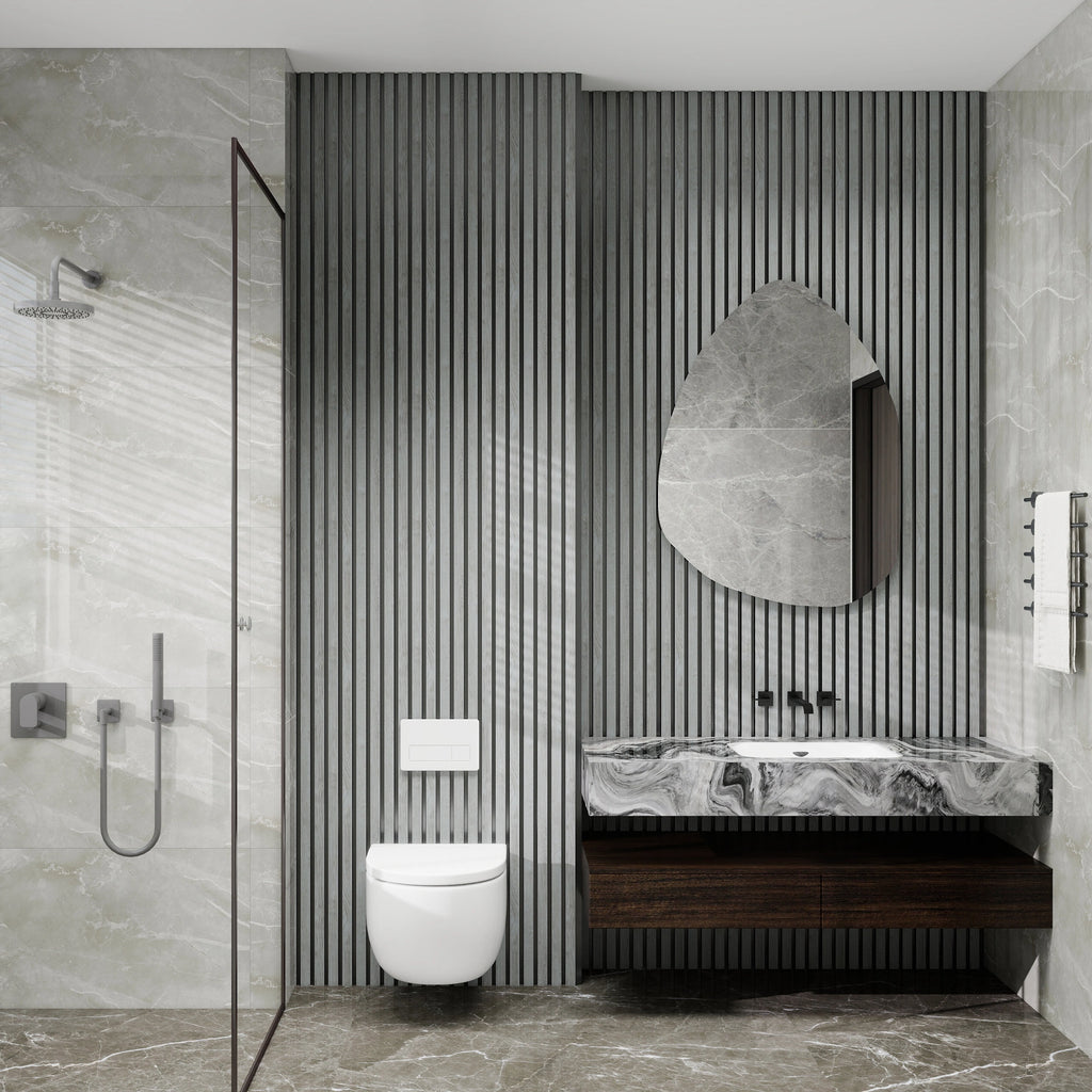 Aluvo 6 Slats Grey Oak Waterproof Wall Panel