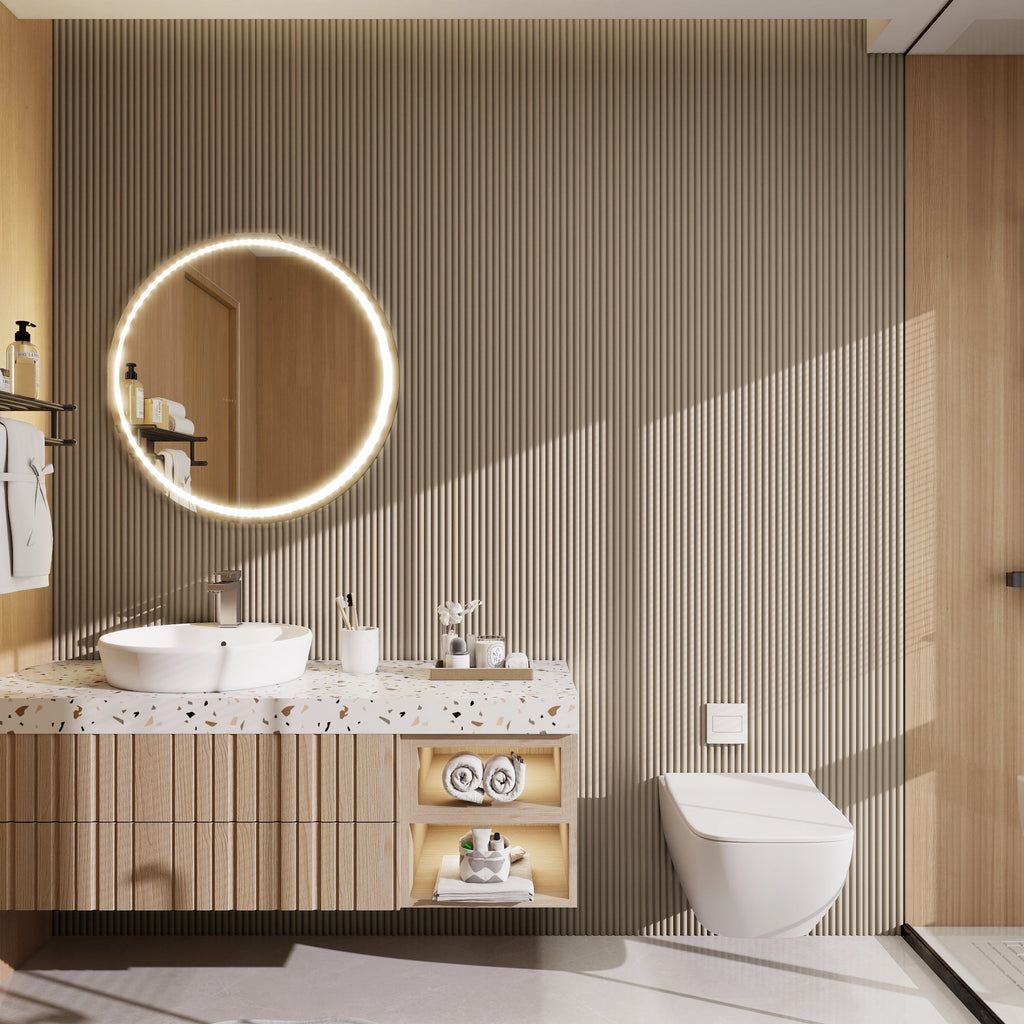 Aluvo Half Round Taupe Waterproof Wall Panel