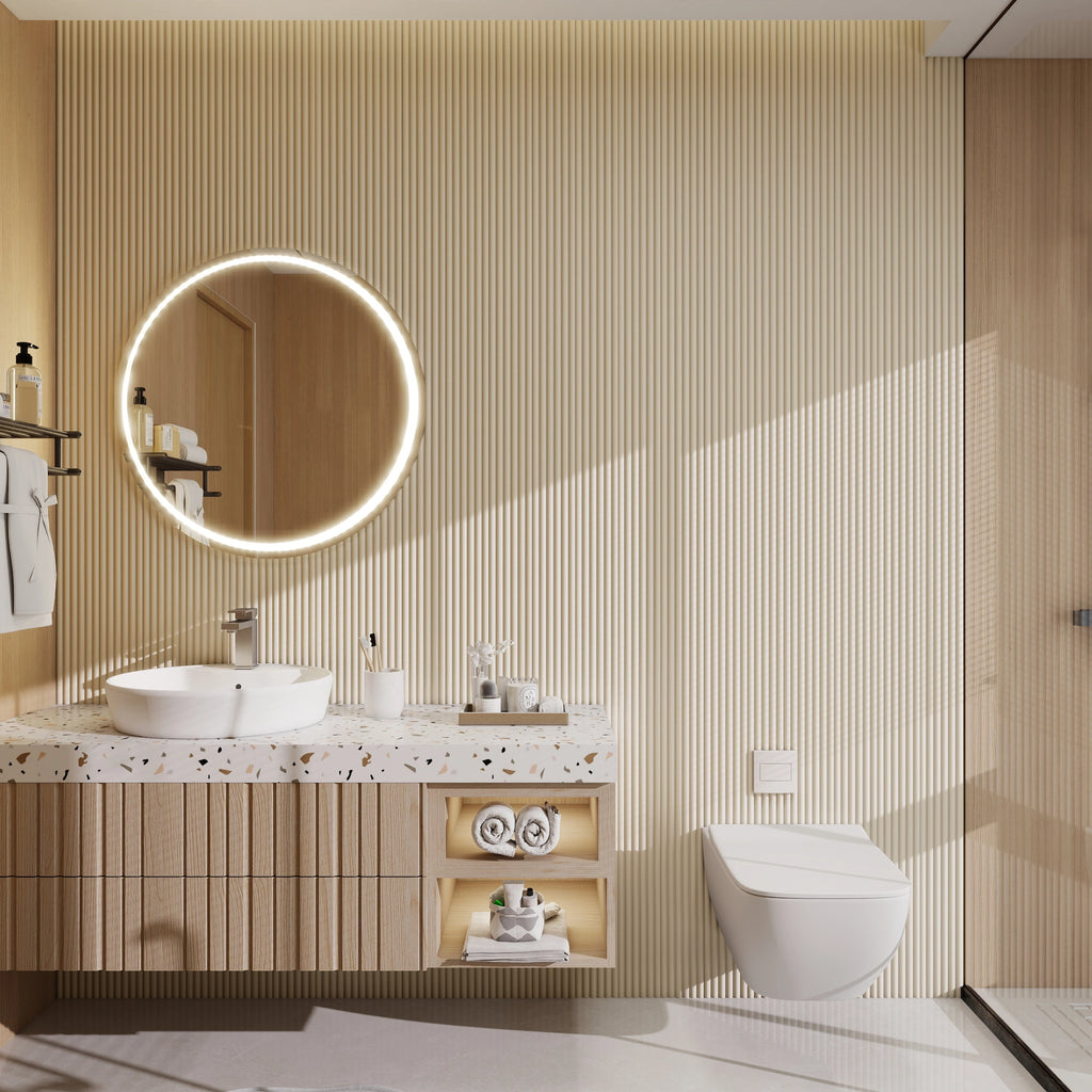 Aluvo Half Round Cream Waterproof Wall Panel