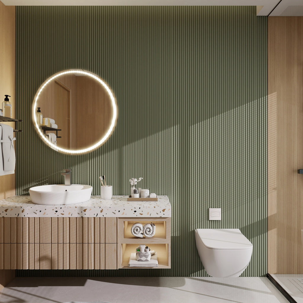 Aluvo Half Round Duck Egg Green Waterproof Wall Panel